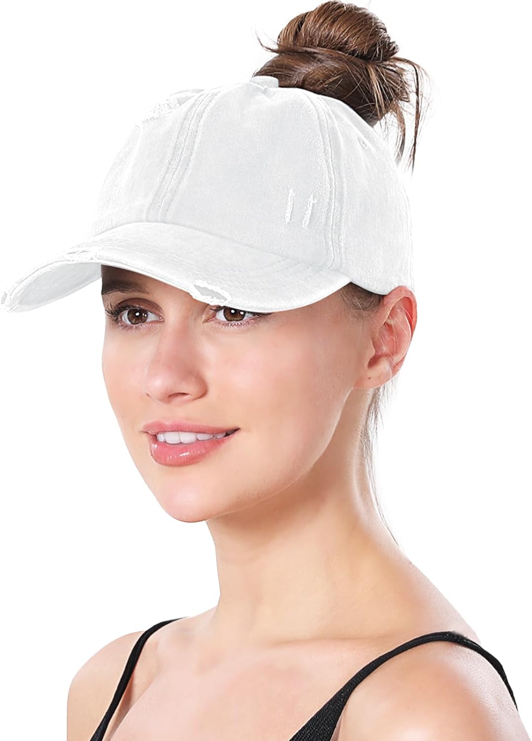 Women Ponytail Hat Criss Cross Baseball Cap Adjustable High Messy Bun Ponycap Quick Drying Mesh Sports Hat