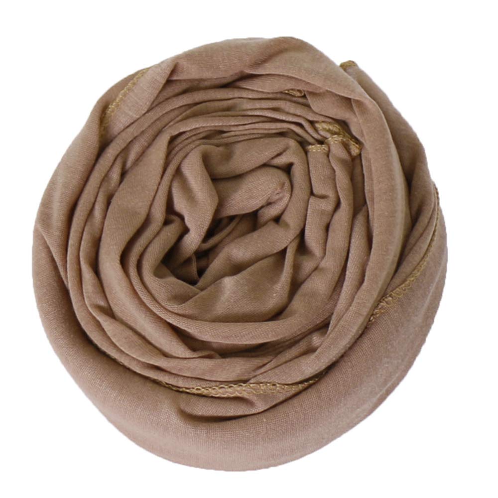 Harewom Black Hair Wrap for Women Long Stretch Jersey Head Scarf Summer Breathable Lightweight Turban Solid Color