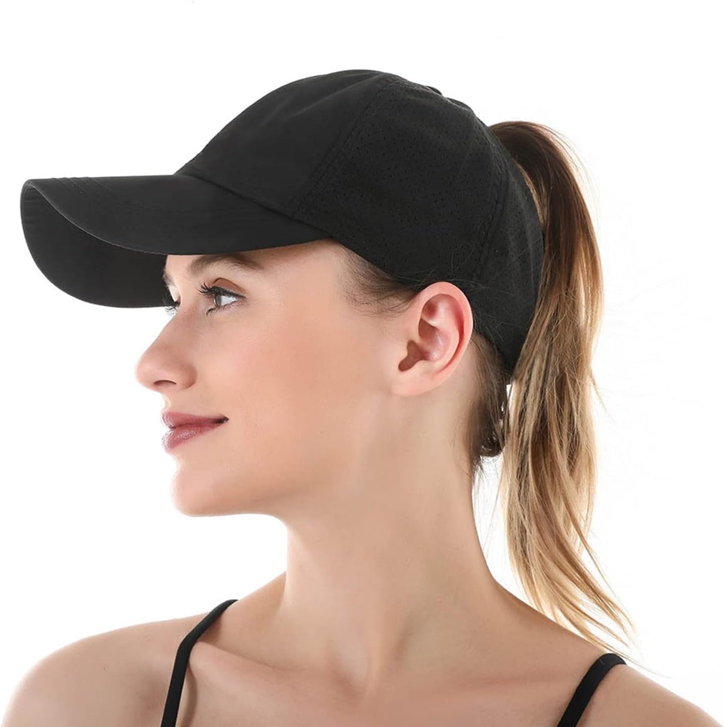 Women Ponytail Hat Criss Cross Baseball Cap Adjustable High Messy Bun Ponycap Quick Drying Mesh Sports Hat