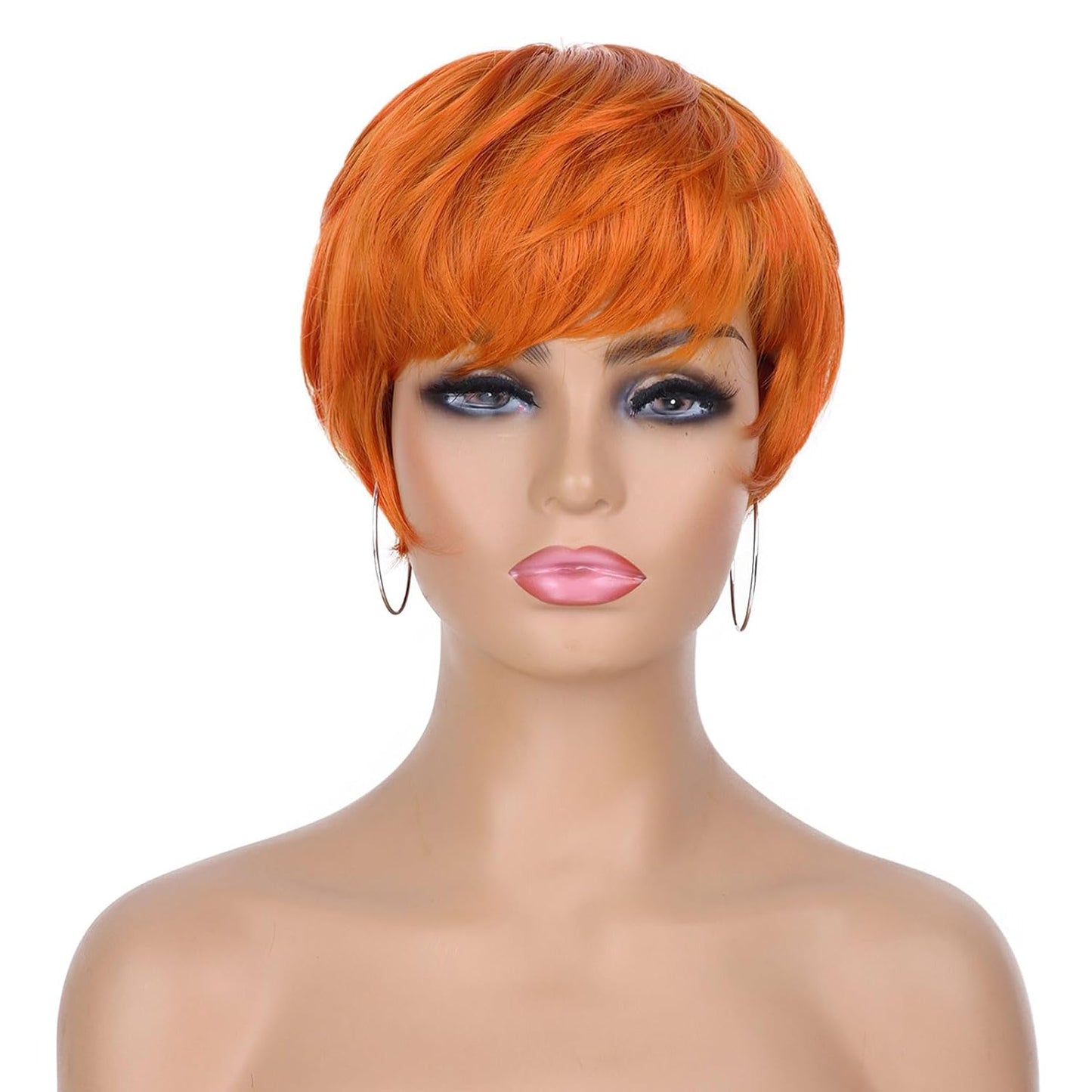 Pixie Cut Wig for Black Women Blonde 613 Short Wig with Bangs Layered Straight Hair Heat Resistant Synthetic Wig for Daily Use(613)