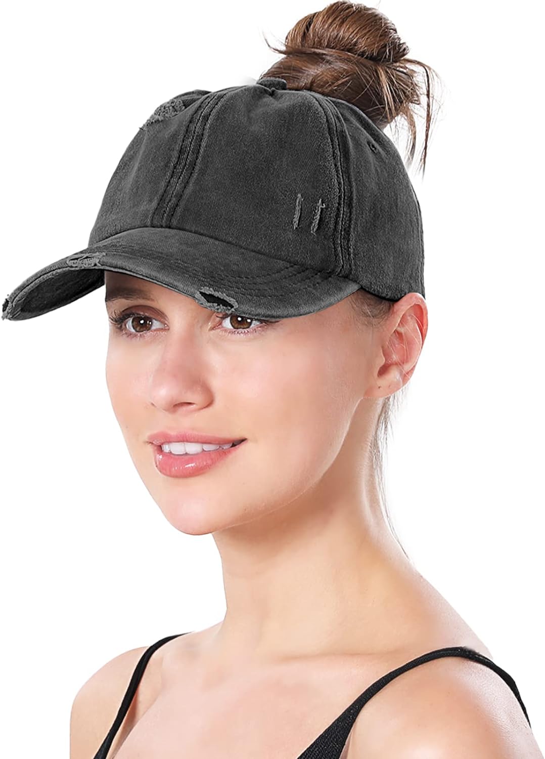 Women Ponytail Hat Criss Cross Baseball Cap Adjustable High Messy Bun Ponycap Quick Drying Mesh Sports Hat