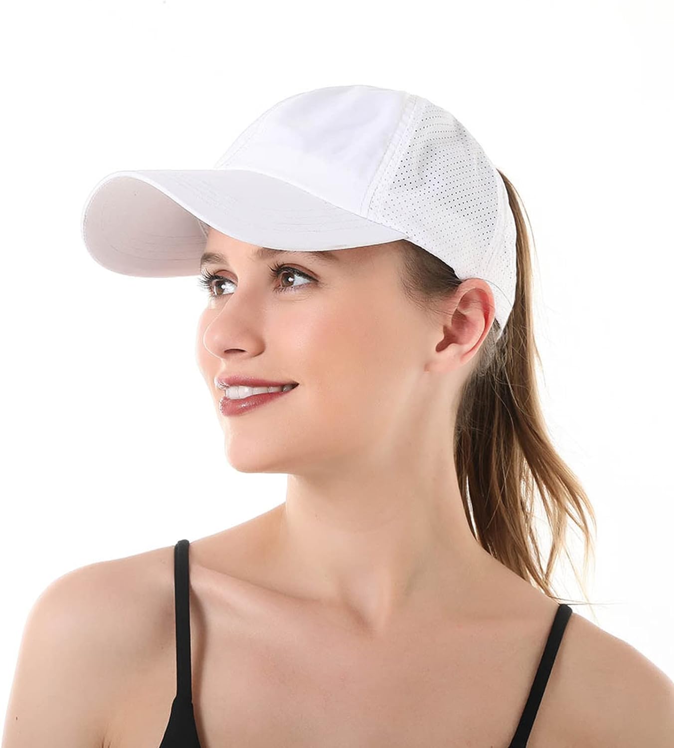 Women Ponytail Hat Criss Cross Baseball Cap Adjustable High Messy Bun Ponycap Quick Drying Mesh Sports Hat