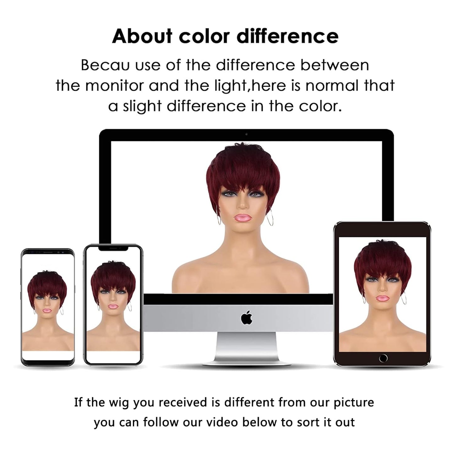 Pixie Cut Wig for Black Women Blonde 613 Short Wig with Bangs Layered Straight Hair Heat Resistant Synthetic Wig for Daily Use(613)