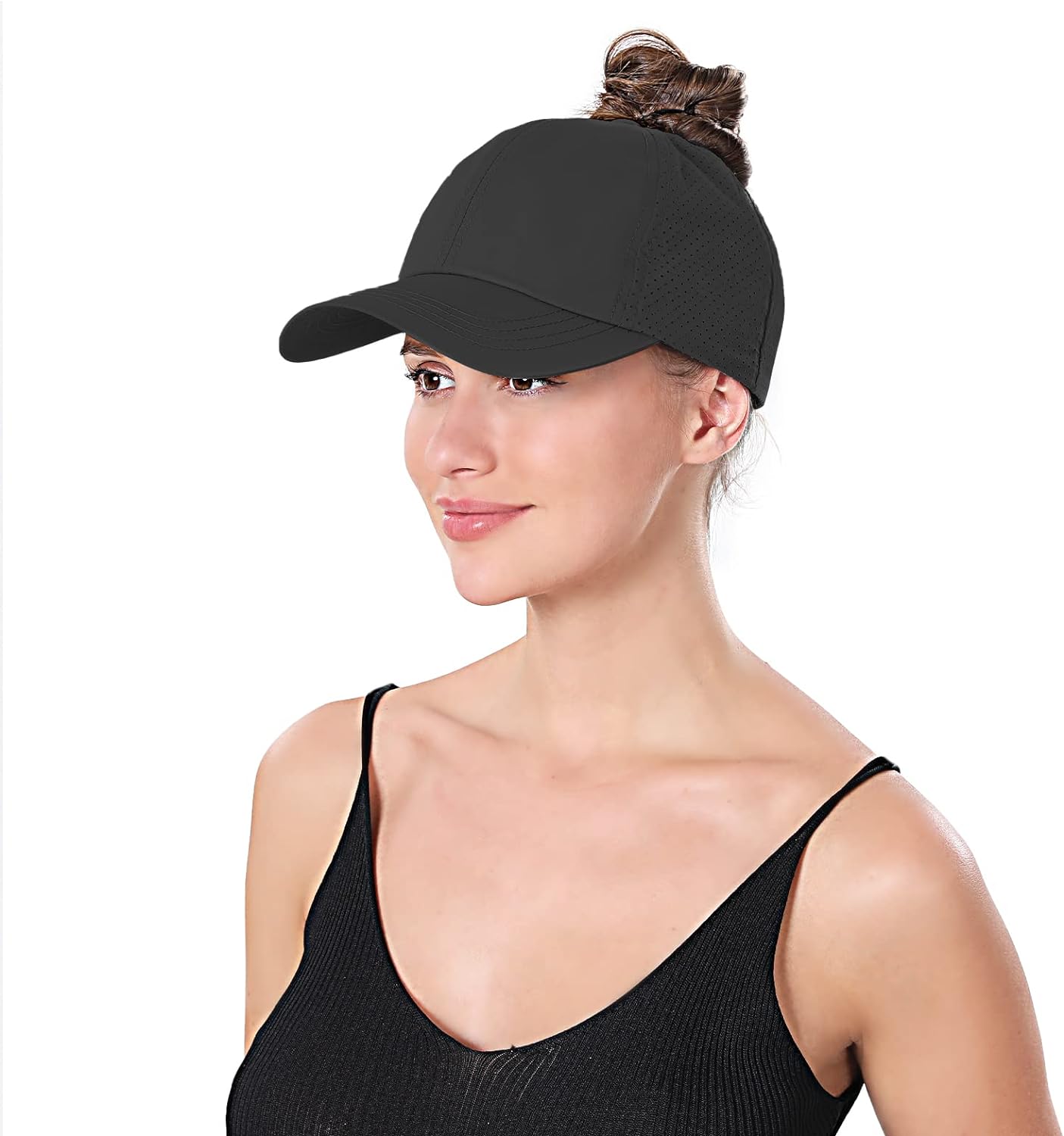 Women Ponytail Hat Criss Cross Baseball Cap Adjustable High Messy Bun Ponycap Quick Drying Mesh Sports Hat