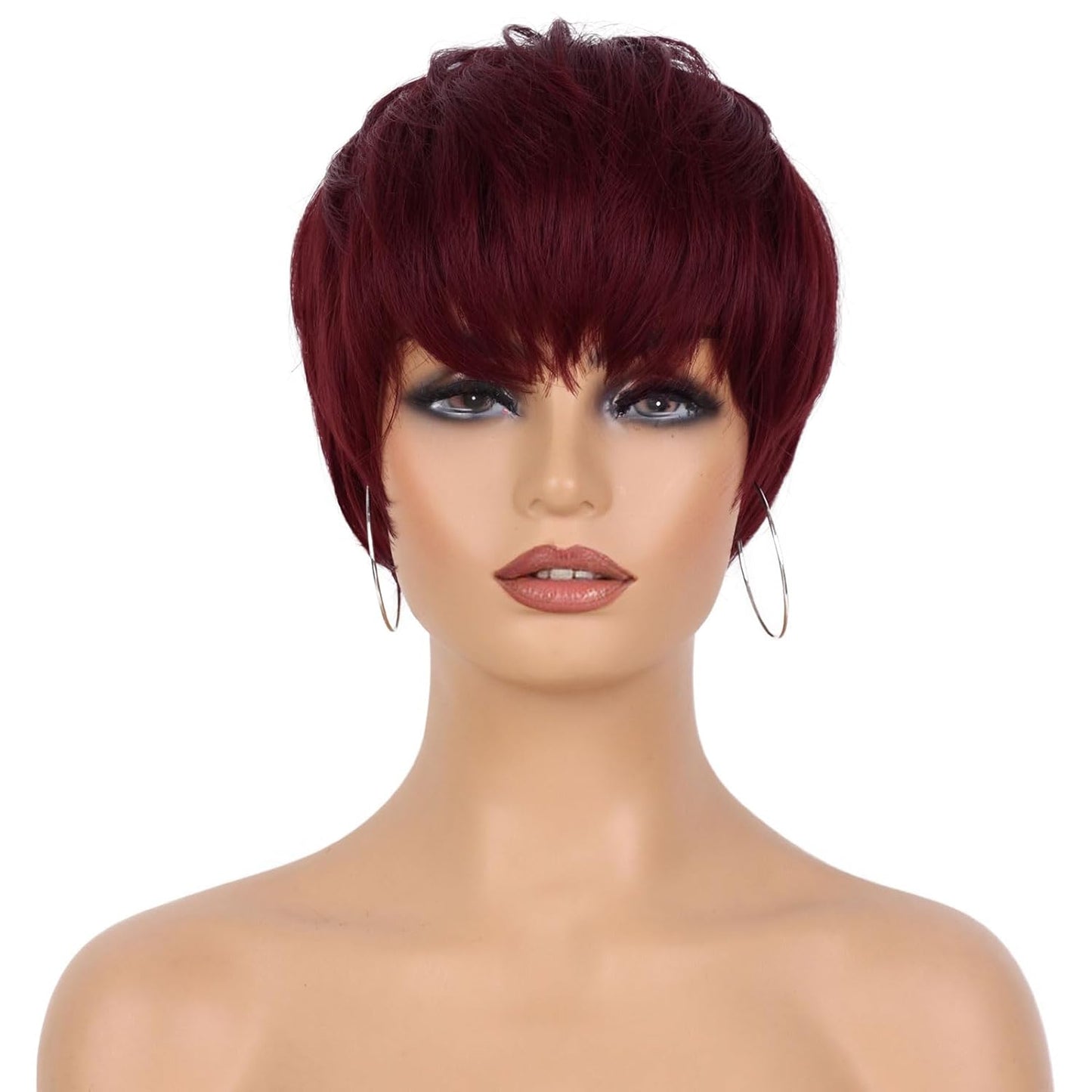 Pixie Cut Wig for Black Women Blonde 613 Short Wig with Bangs Layered Straight Hair Heat Resistant Synthetic Wig for Daily Use(613)