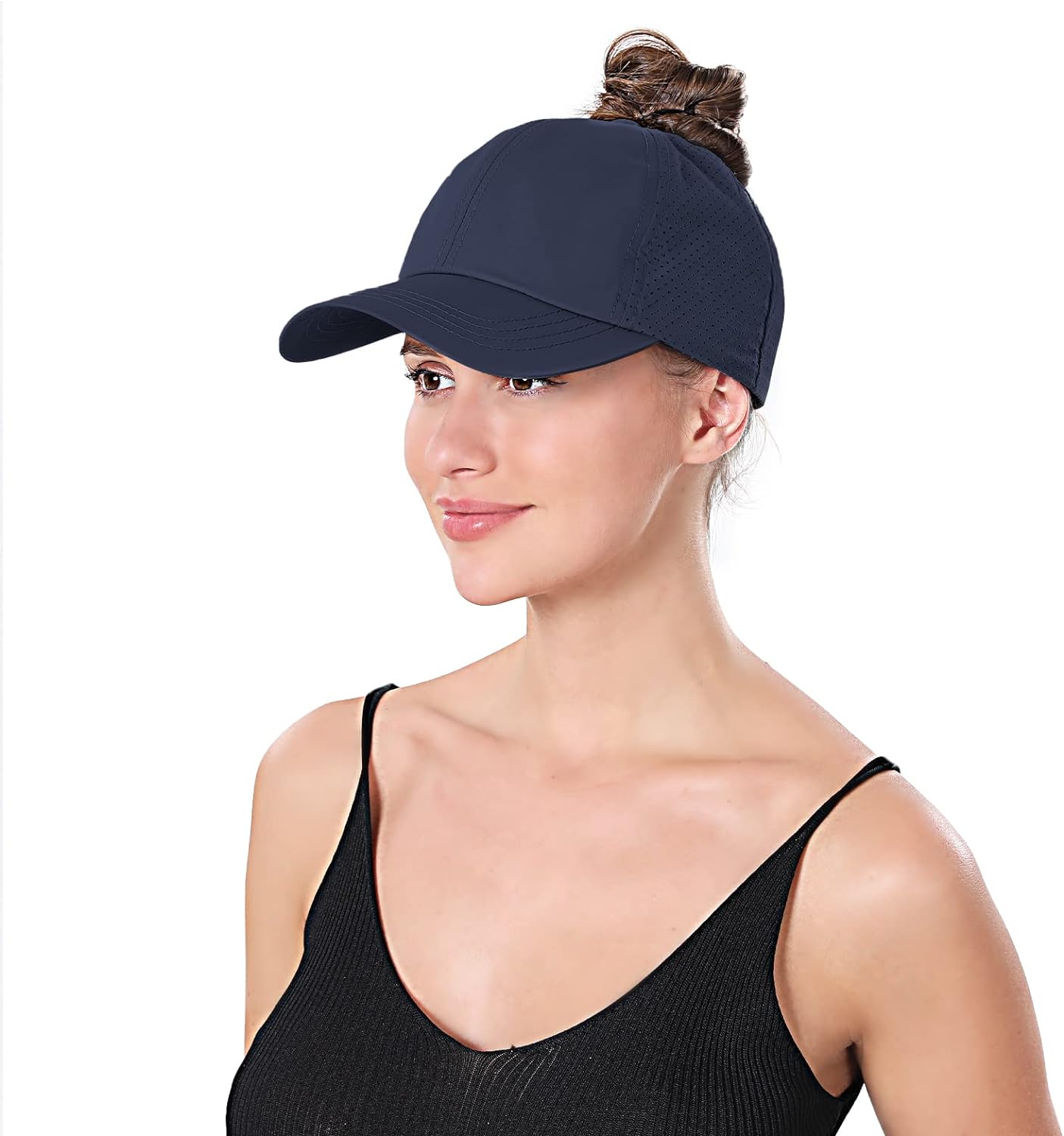 Women Ponytail Hat Criss Cross Baseball Cap Adjustable High Messy Bun Ponycap Quick Drying Mesh Sports Hat