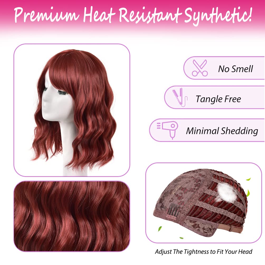 Kinky Curly Afro Wig with Bangs Ombre Gray Color Synthetic Mixed Wigs with 1 Wig Comb and 4pcs Wig Caps