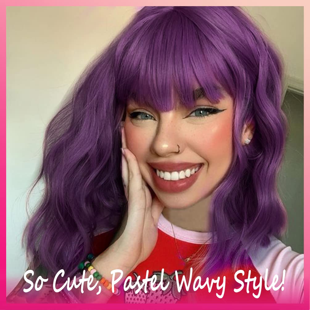 Kinky Curly Afro Wig with Bangs Ombre Gray Color Synthetic Mixed Wigs with 1 Wig Comb and 4pcs Wig Caps