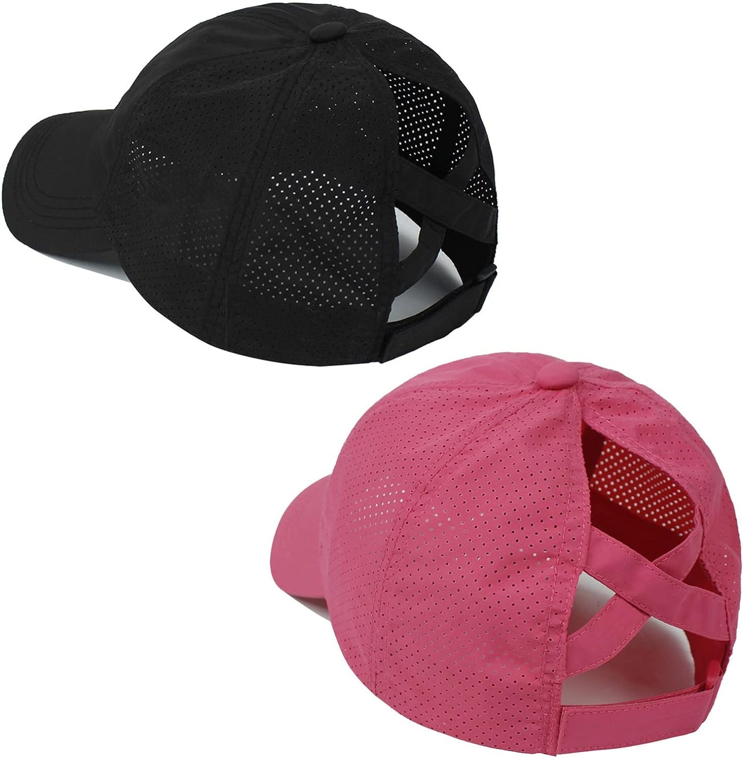 Women Ponytail Hat Criss Cross Baseball Cap Adjustable High Messy Bun Ponycap Quick Drying Mesh Sports Hat