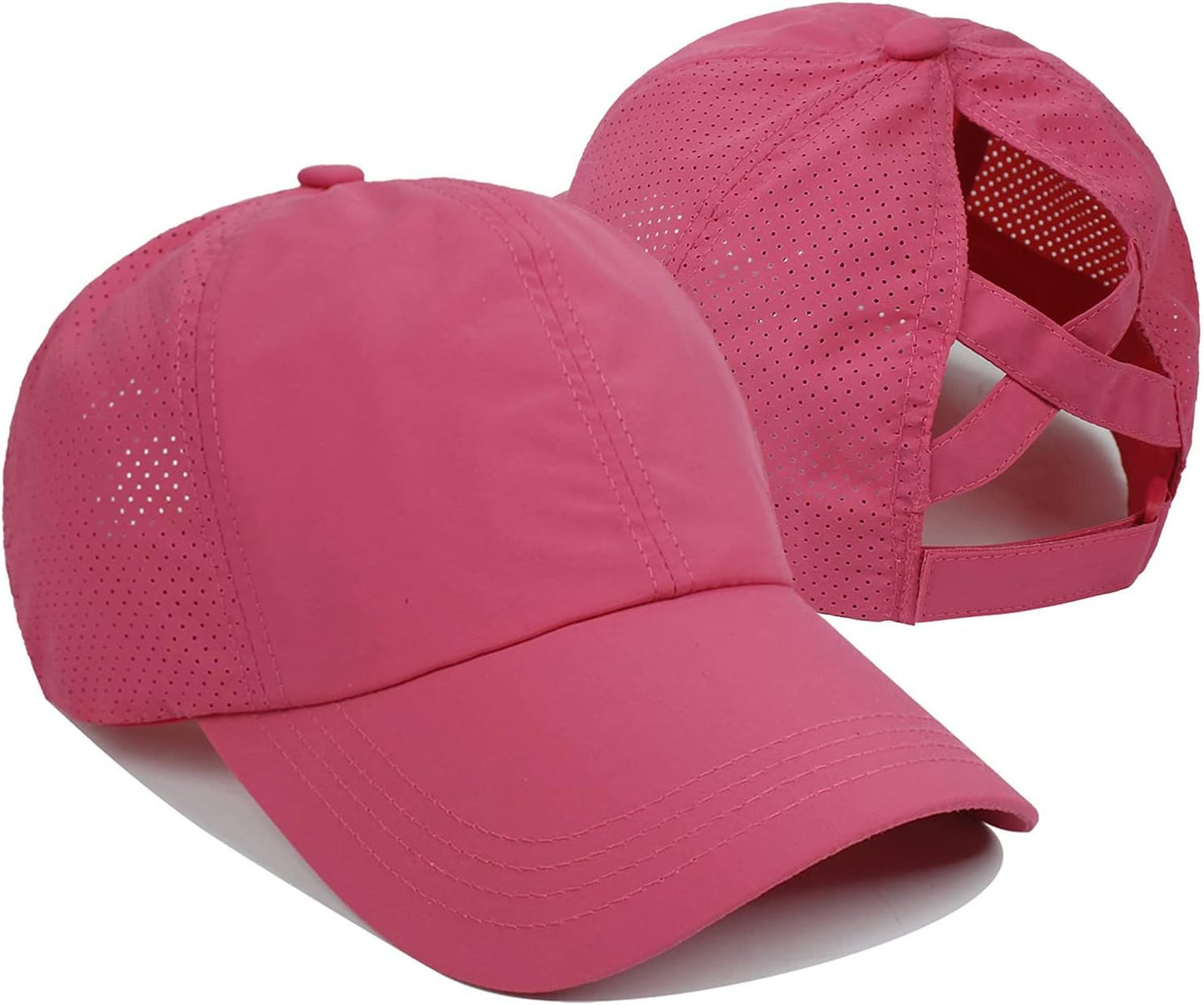 Women Ponytail Hat Criss Cross Baseball Cap Adjustable High Messy Bun Ponycap Quick Drying Mesh Sports Hat