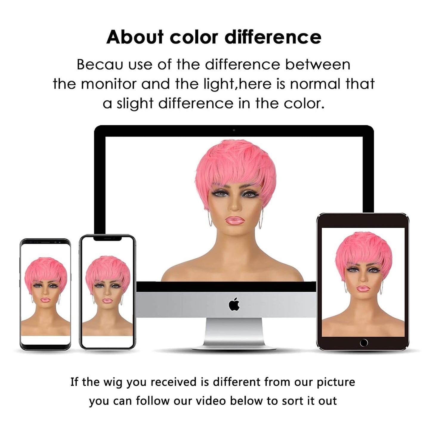 Pixie Cut Wig for Black Women Blonde 613 Short Wig with Bangs Layered Straight Hair Heat Resistant Synthetic Wig for Daily Use(613)