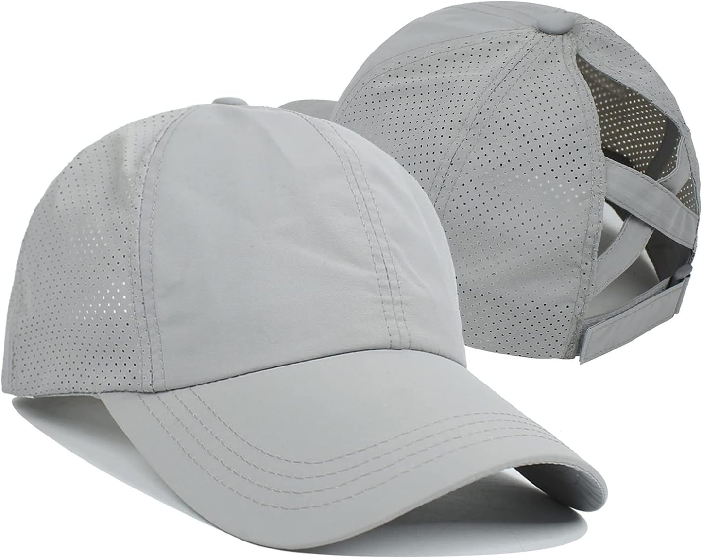 Women Ponytail Hat Criss Cross Baseball Cap Adjustable High Messy Bun Ponycap Quick Drying Mesh Sports Hat