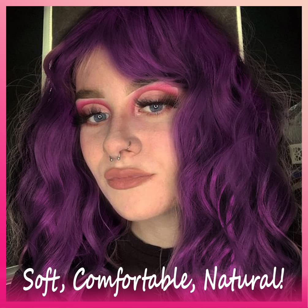Kinky Curly Afro Wig with Bangs Ombre Gray Color Synthetic Mixed Wigs with 1 Wig Comb and 4pcs Wig Caps