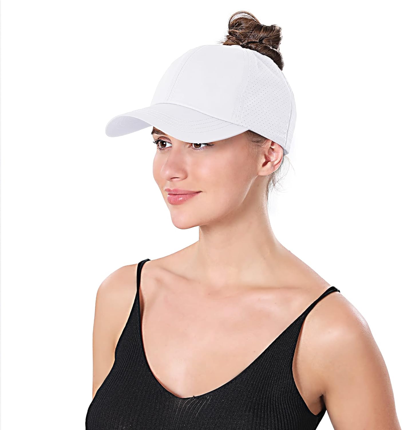 Women Ponytail Hat Criss Cross Baseball Cap Adjustable High Messy Bun Ponycap Quick Drying Mesh Sports Hat