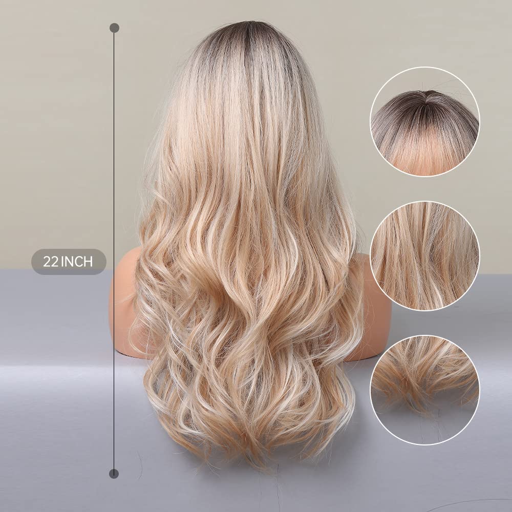 Black Wigs for Women Long Curly Wigs With Bangs Water Wavy Synthetic Wig, Party Cosplay Daily Use