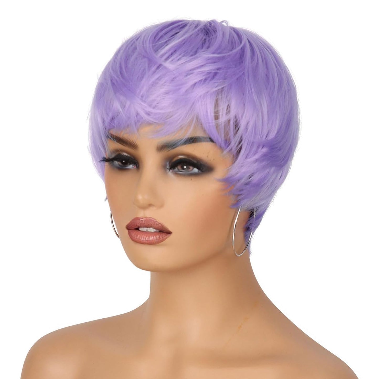 Pixie Cut Wig for Black Women Blonde 613 Short Wig with Bangs Layered Straight Hair Heat Resistant Synthetic Wig for Daily Use(613)
