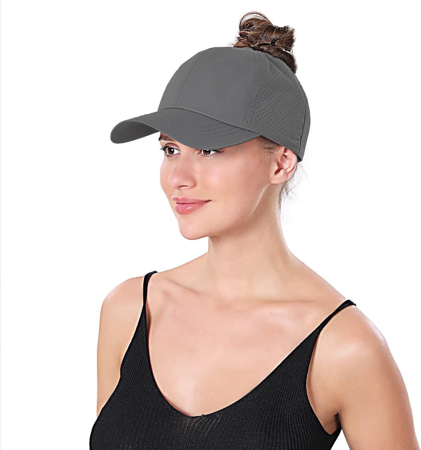 Women Ponytail Hat Criss Cross Baseball Cap Adjustable High Messy Bun Ponycap Quick Drying Mesh Sports Hat