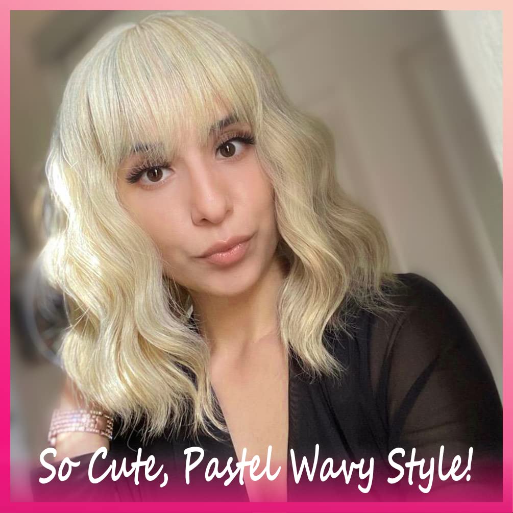 Kinky Curly Afro Wig with Bangs Ombre Gray Color Synthetic Mixed Wigs with 1 Wig Comb and 4pcs Wig Caps