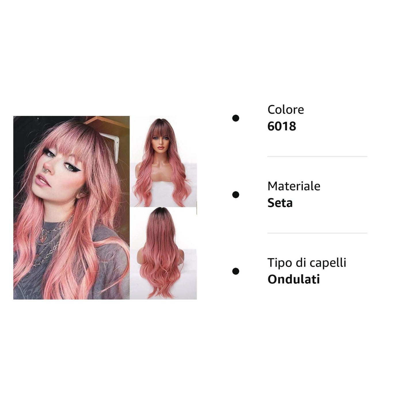 Black Wigs for Women Long Curly Wigs With Bangs Water Wavy Synthetic Wig, Party Cosplay Daily Use