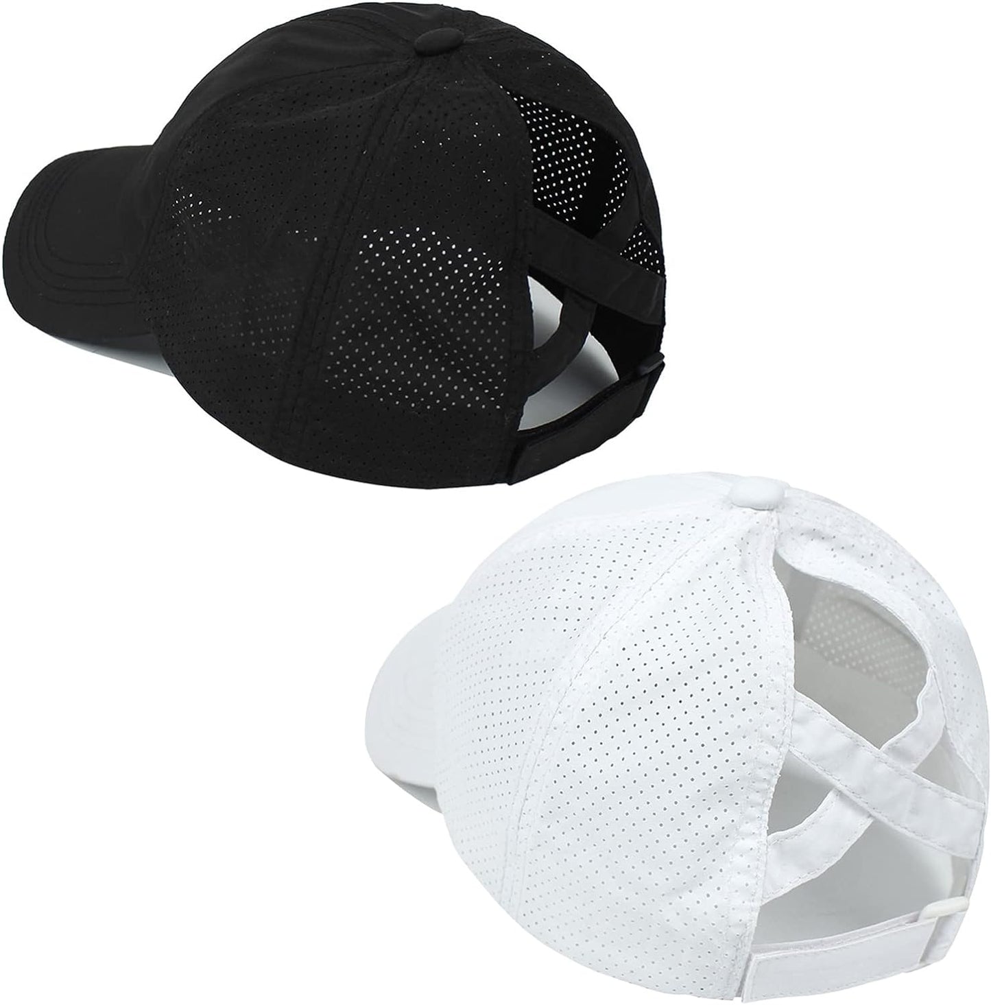 Women Ponytail Hat Criss Cross Baseball Cap Adjustable High Messy Bun Ponycap Quick Drying Mesh Sports Hat