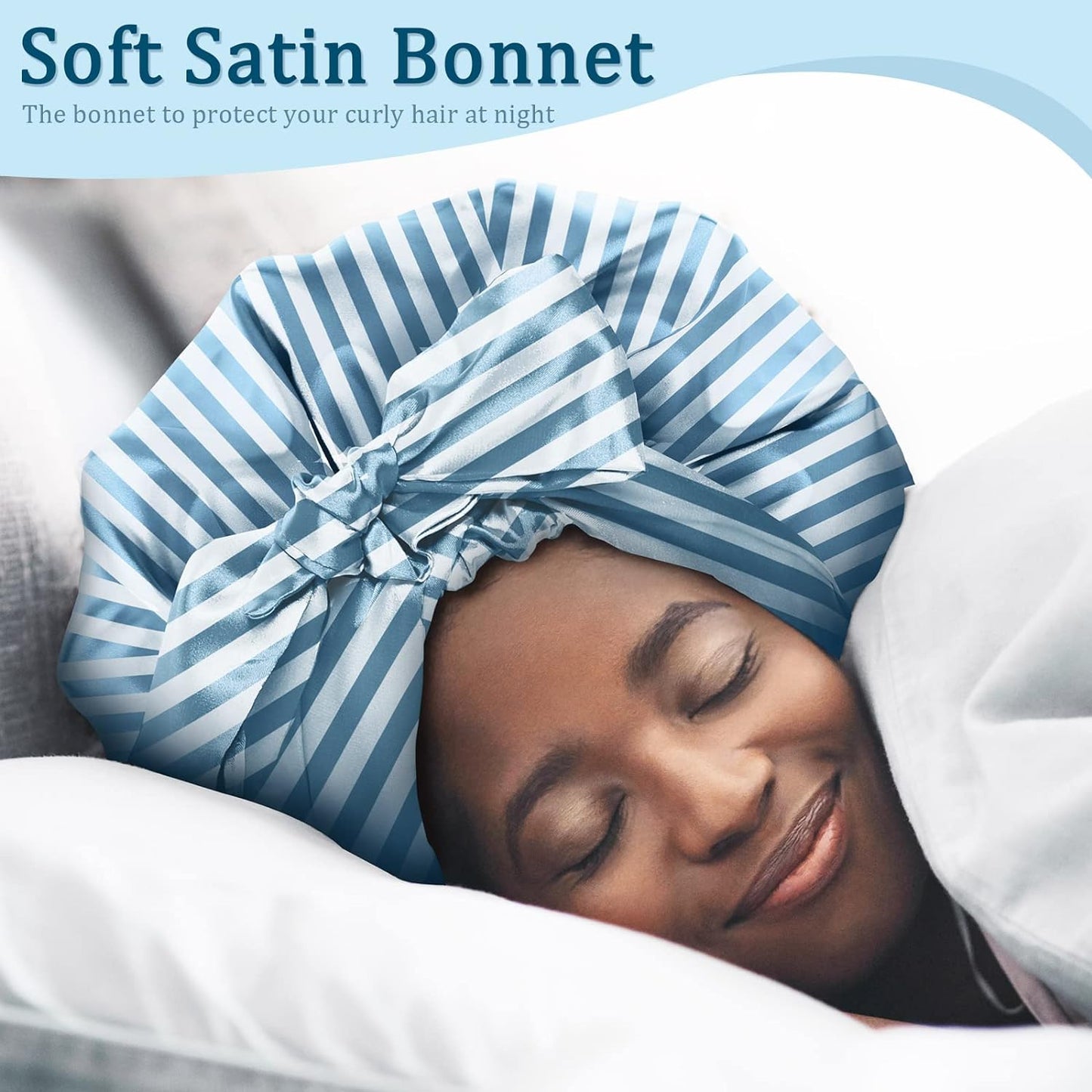 Satin Bonnet for Women, Silk Bonnet for Curly Hair, Silk Hair Bonnet for Sleeping Satin Bonnets for Black Women, Extra Large Bonnet with Tie Band