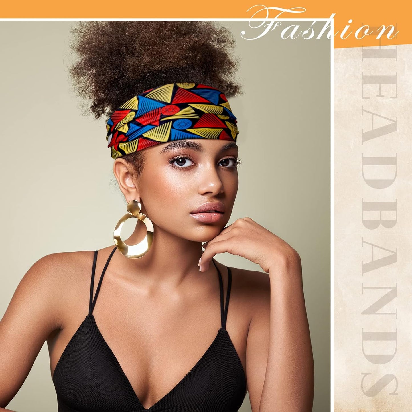 6 Pieces Headband with Buttons for Mask African Boho Knot Turban Headbands Nurse Elastic Headbands Sport Beach Hair Accessories for Women Girls (Bohemian Patterns)