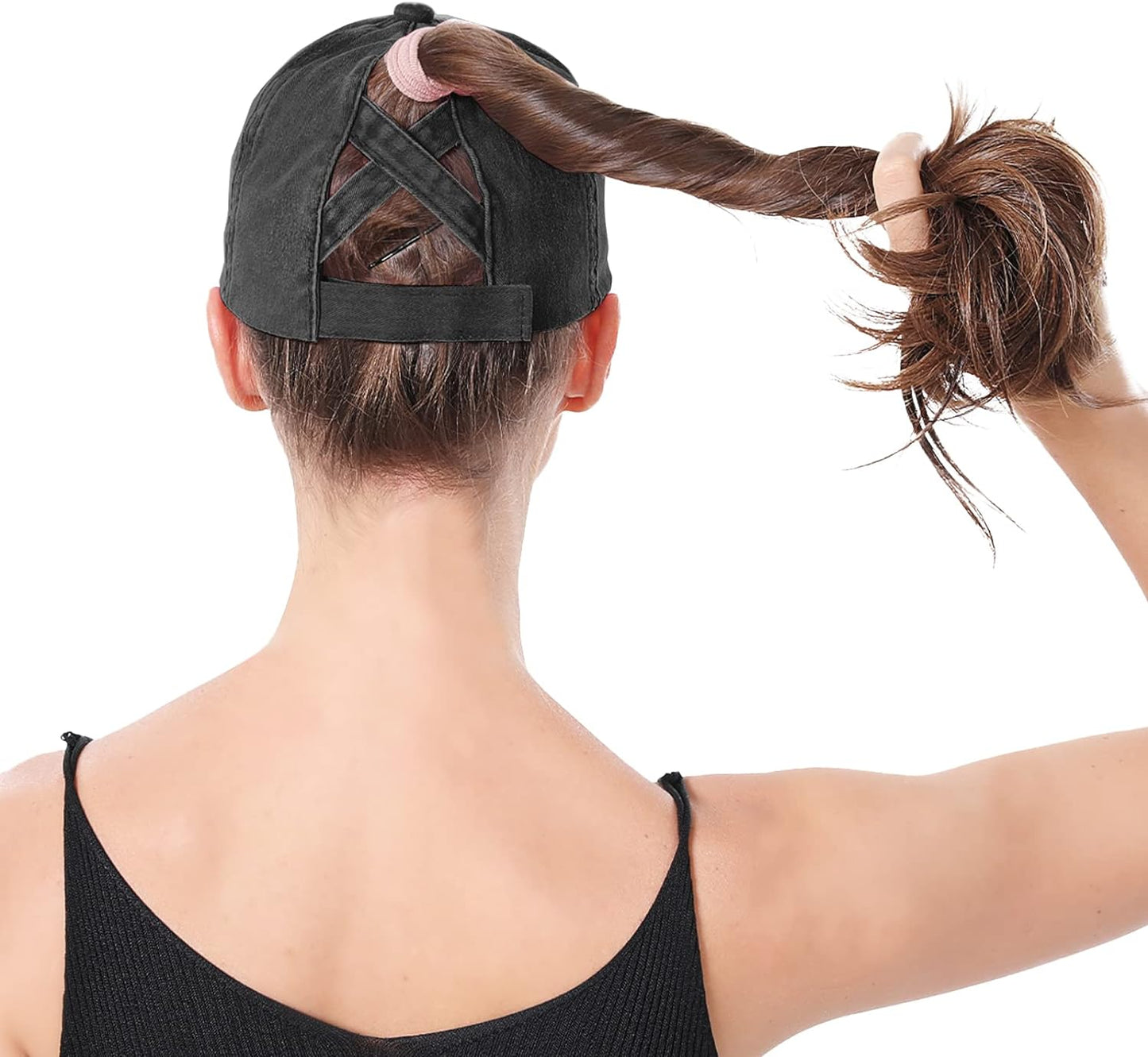 Women Ponytail Hat Criss Cross Baseball Cap Adjustable High Messy Bun Ponycap Quick Drying Mesh Sports Hat