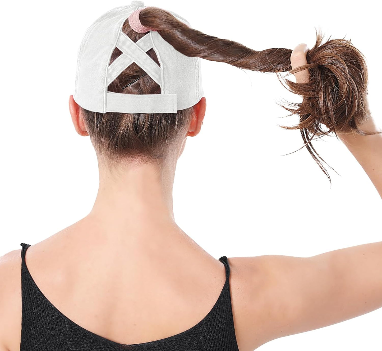 Women Ponytail Hat Criss Cross Baseball Cap Adjustable High Messy Bun Ponycap Quick Drying Mesh Sports Hat