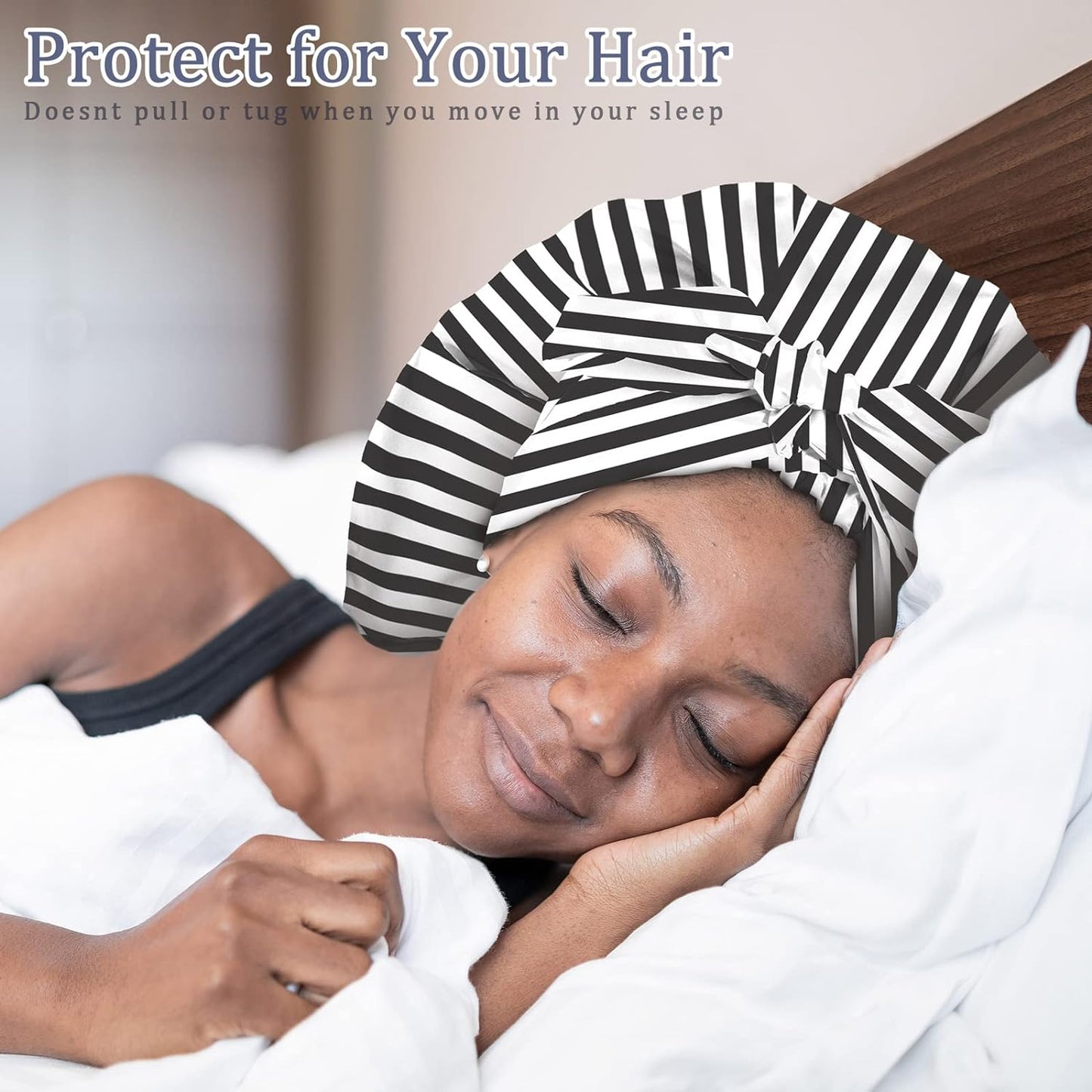 Satin Bonnet for Women, Silk Bonnet for Curly Hair, Silk Hair Bonnet for Sleeping Satin Bonnets for Black Women, Extra Large Bonnet with Tie Band