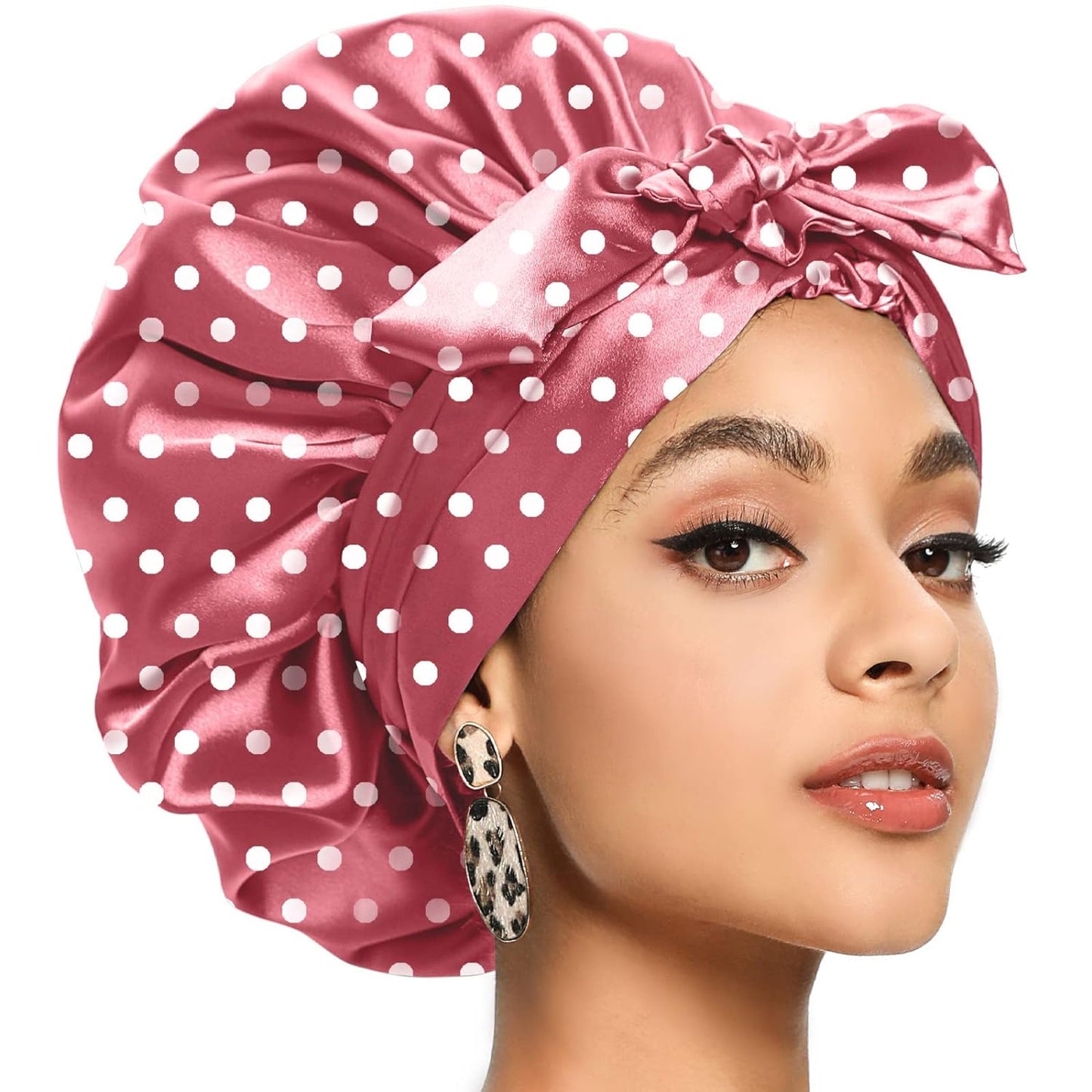 Satin Bonnet for Women, Silk Bonnet for Curly Hair, Silk Hair Bonnet for Sleeping Satin Bonnets for Black Women, Extra Large Bonnet with Tie Band