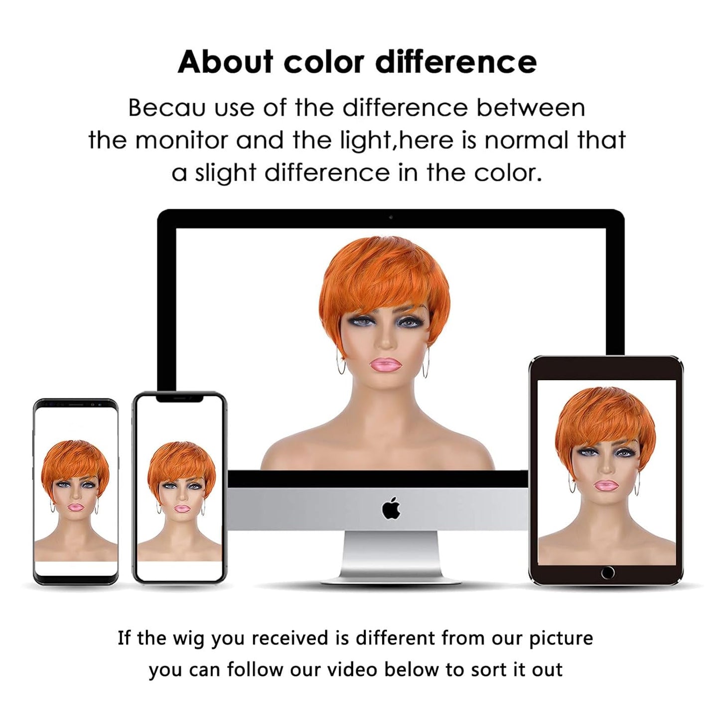 Pixie Cut Wig for Black Women Blonde 613 Short Wig with Bangs Layered Straight Hair Heat Resistant Synthetic Wig for Daily Use(613)