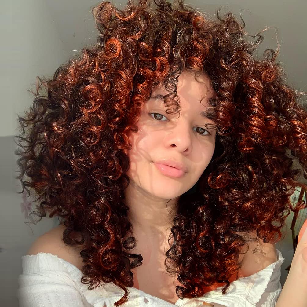Kinky Curly Afro Wig with Bangs Ombre Gray Color Synthetic Mixed Wigs with 1 Wig Comb and 4pcs Wig Caps