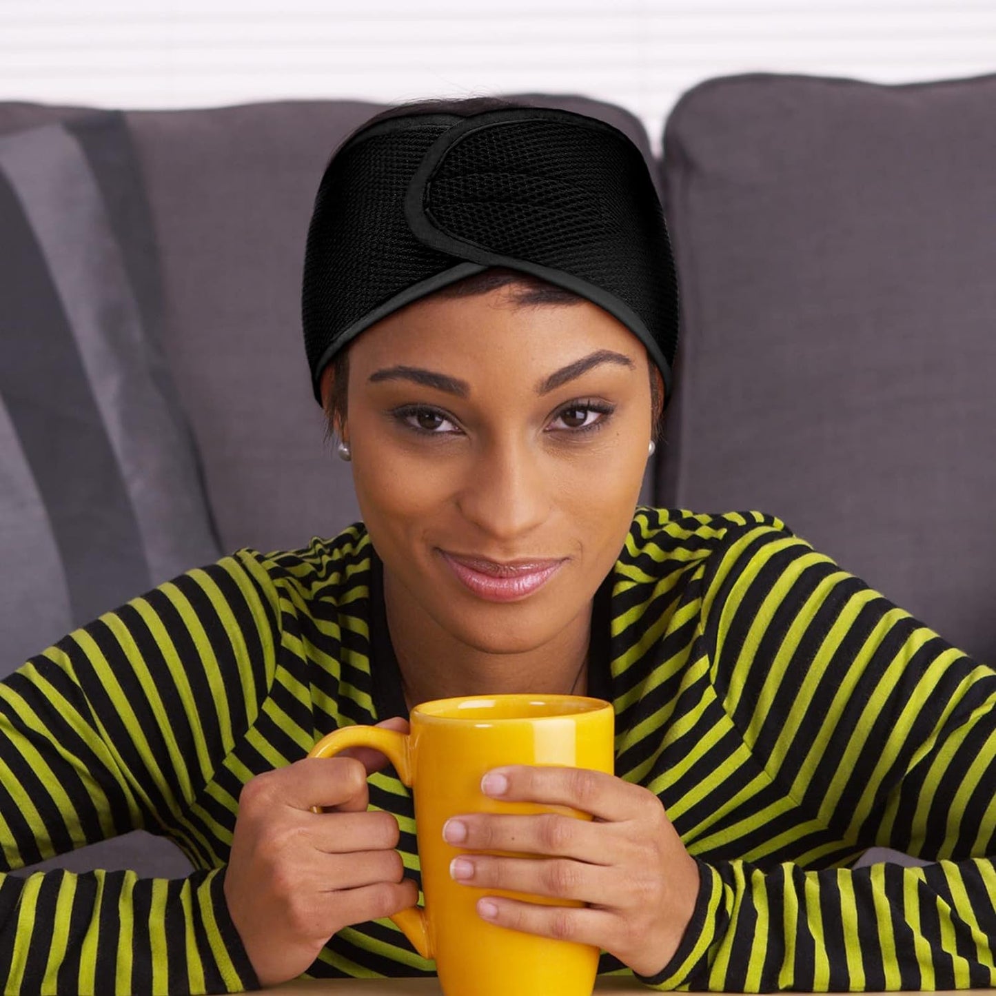 4 Pieces Mesh Hair Wraps for Black Women Sleeping Hair Wrap Scarf Cap Spa Headbands Hair Wraps Hair Nets for Women Black Natural Hair Wash Face Sleep (Black, Blue)