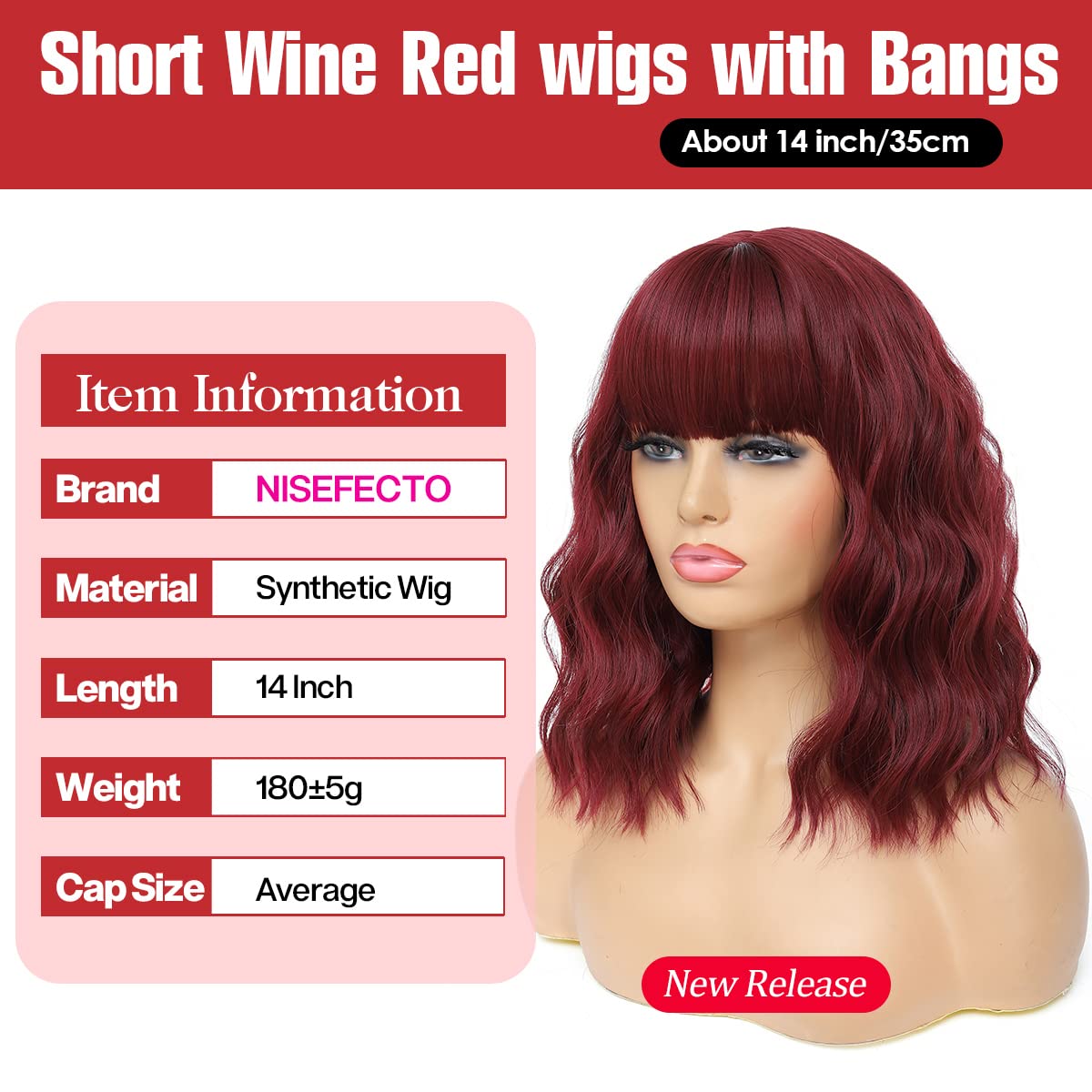 Short Wavy Wig with Bangs Black Mixed Brown Short Bob Wigs Shoulder Length Wear and Go Glueless Wigs Heat Resistant Fiber Synthetic Wig with Bangs