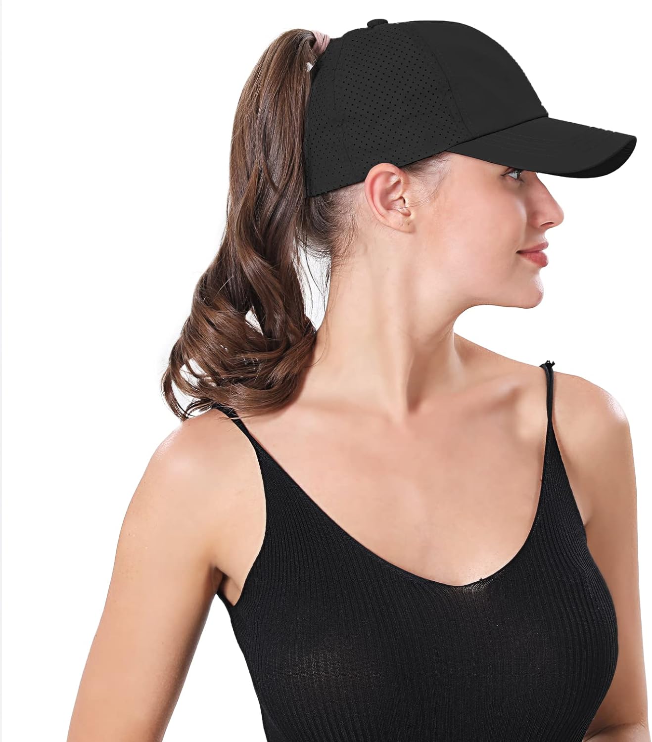 Women Ponytail Hat Criss Cross Baseball Cap Adjustable High Messy Bun Ponycap Quick Drying Mesh Sports Hat