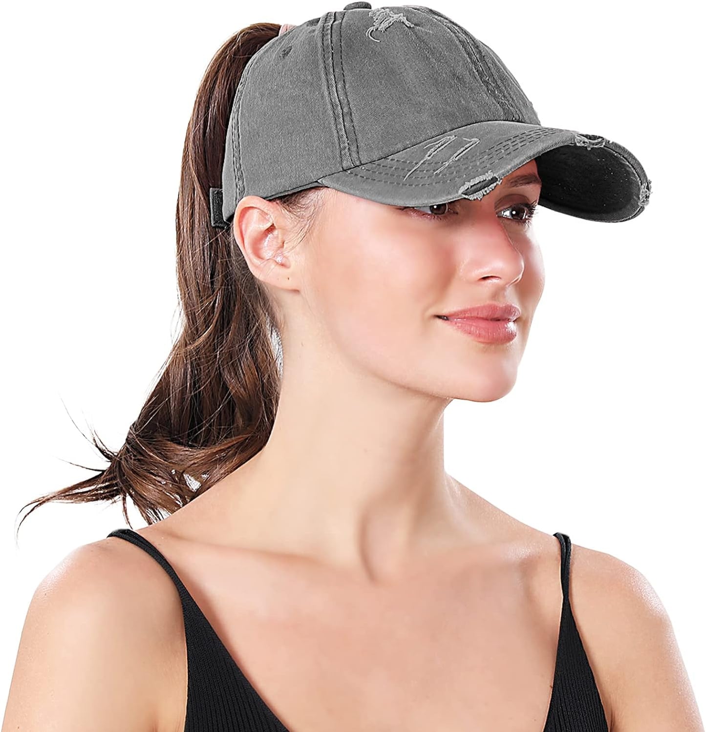 Women Ponytail Hat Criss Cross Baseball Cap Adjustable High Messy Bun Ponycap Quick Drying Mesh Sports Hat