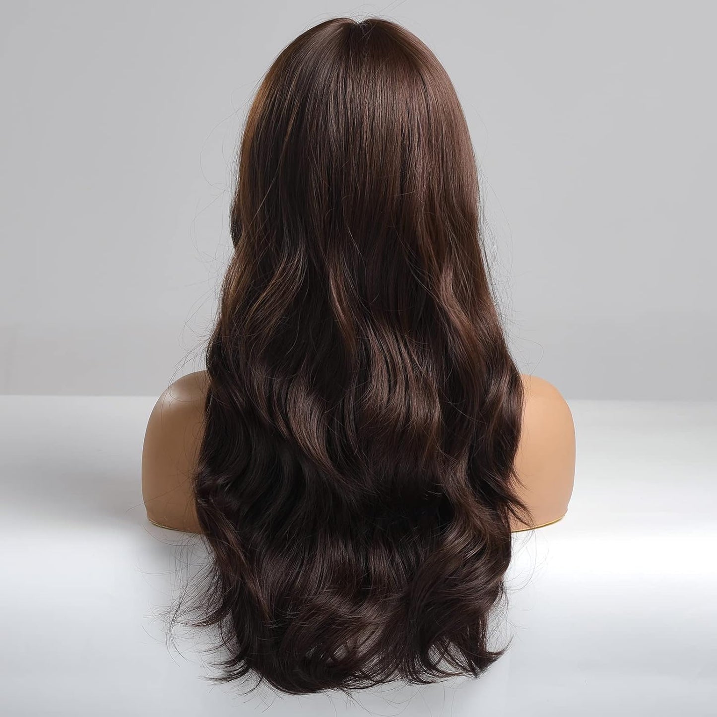 Black Wigs for Women Long Curly Wigs With Bangs Water Wavy Synthetic Wig, Party Cosplay Daily Use