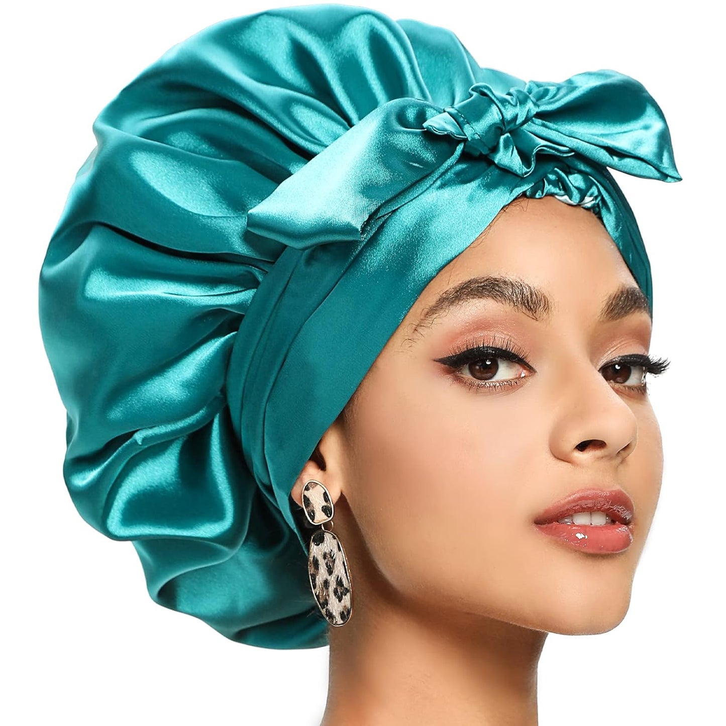 Satin Bonnet for Women, Silk Bonnet for Curly Hair, Silk Hair Bonnet for Sleeping Satin Bonnets for Black Women, Extra Large Bonnet with Tie Band