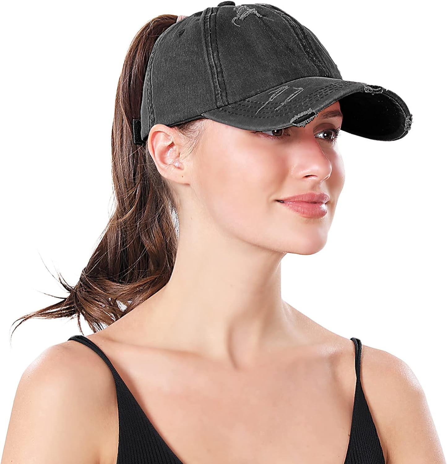 Women Ponytail Hat Criss Cross Baseball Cap Adjustable High Messy Bun Ponycap Quick Drying Mesh Sports Hat