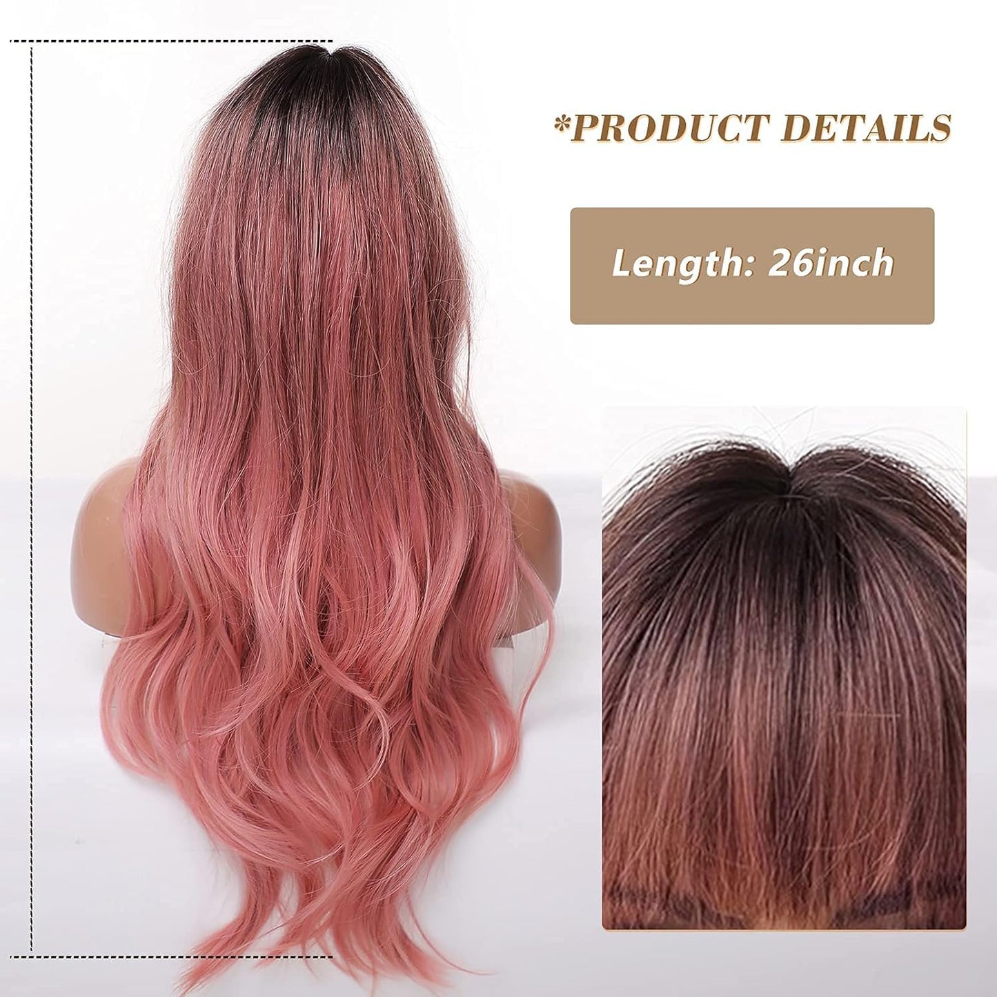 Black Wigs for Women Long Curly Wigs With Bangs Water Wavy Synthetic Wig, Party Cosplay Daily Use