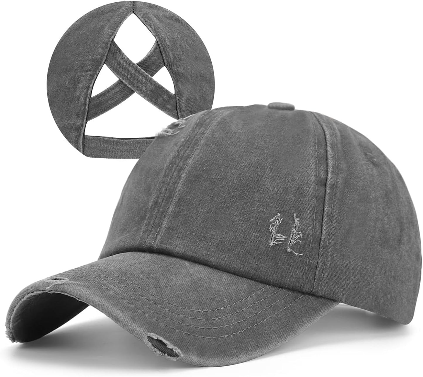 Women Ponytail Hat Criss Cross Baseball Cap Adjustable High Messy Bun Ponycap Quick Drying Mesh Sports Hat
