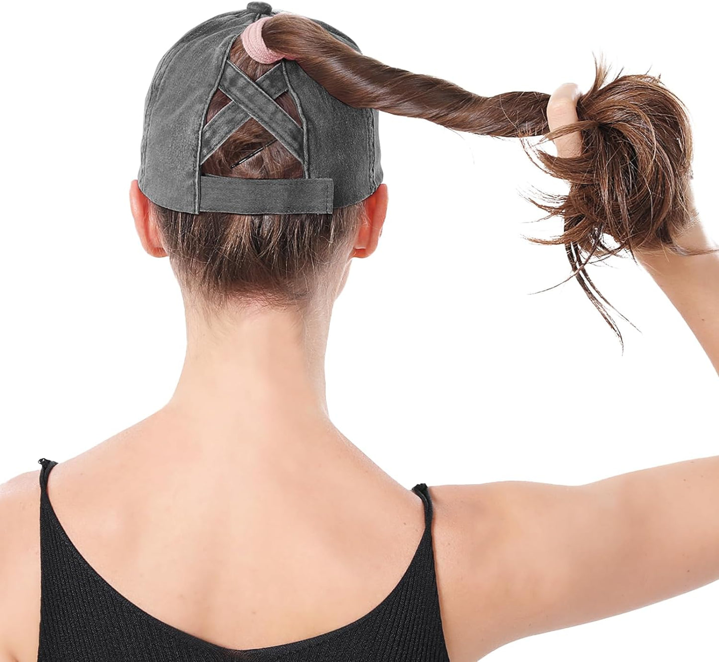 Women Ponytail Hat Criss Cross Baseball Cap Adjustable High Messy Bun Ponycap Quick Drying Mesh Sports Hat