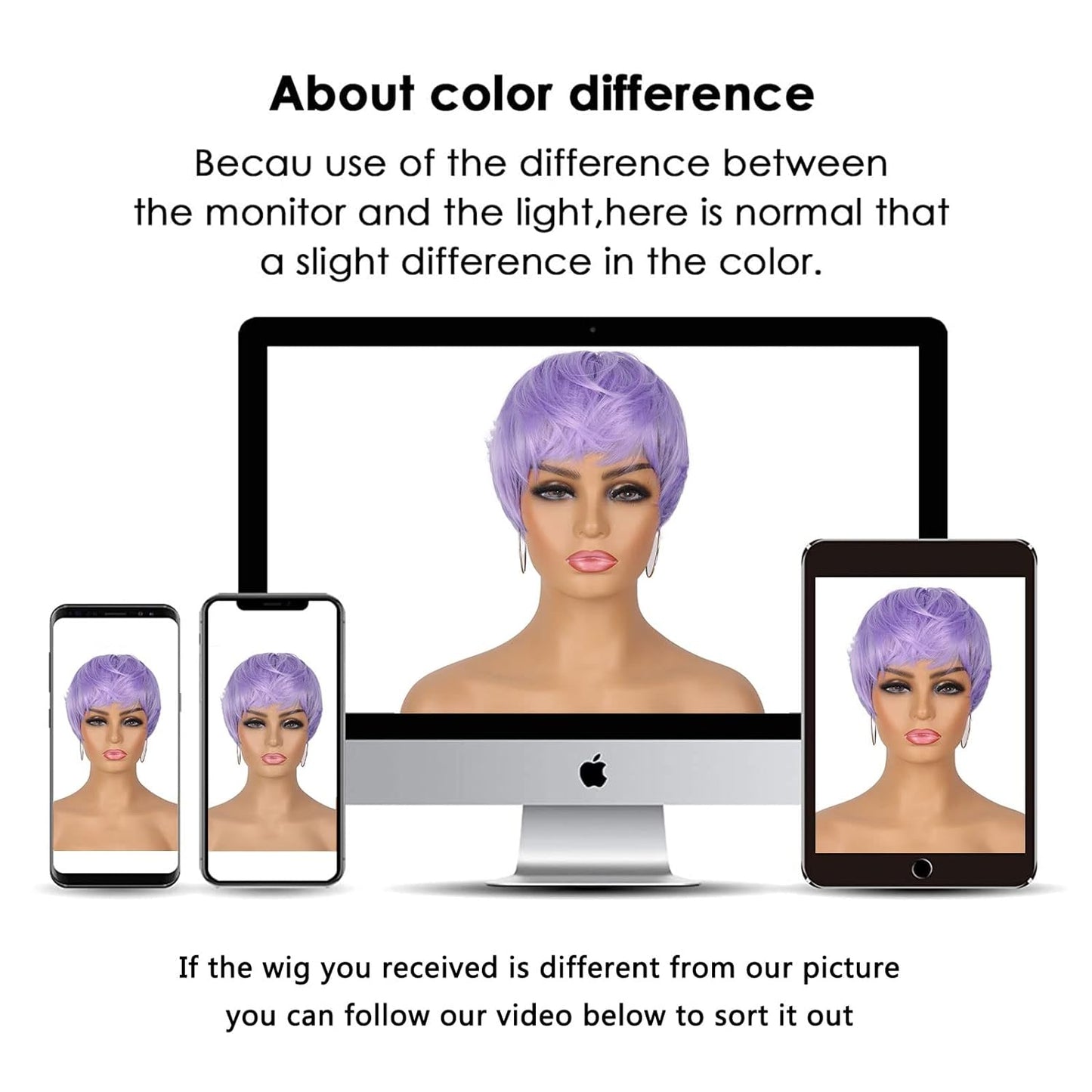 Pixie Cut Wig for Black Women Blonde 613 Short Wig with Bangs Layered Straight Hair Heat Resistant Synthetic Wig for Daily Use(613)