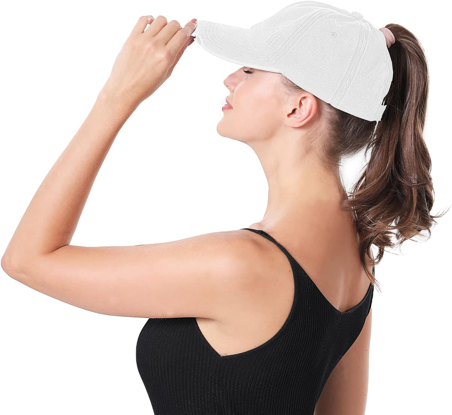 Women Ponytail Hat Criss Cross Baseball Cap Adjustable High Messy Bun Ponycap Quick Drying Mesh Sports Hat