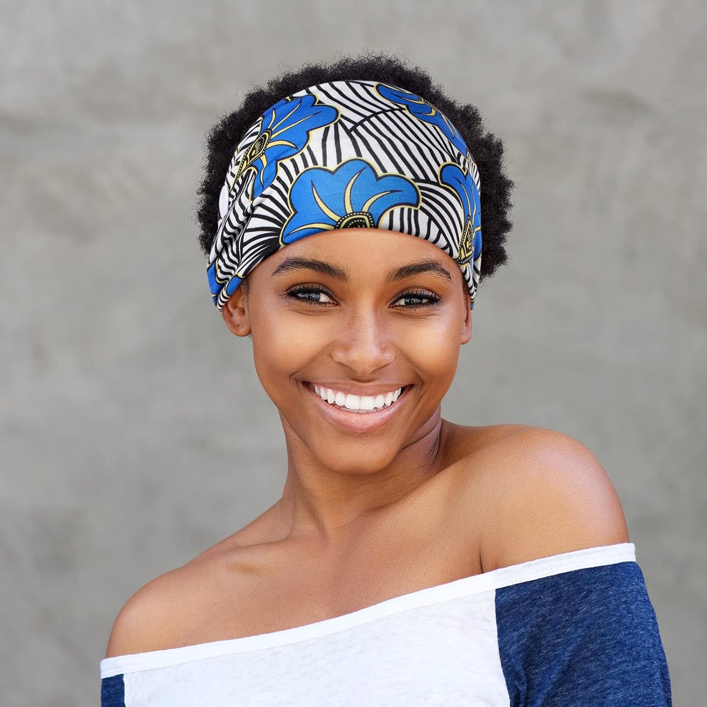 6 Pieces Headband with Buttons for Mask African Boho Knot Turban Headbands Nurse Elastic Headbands Sport Beach Hair Accessories for Women Girls (Bohemian Patterns)