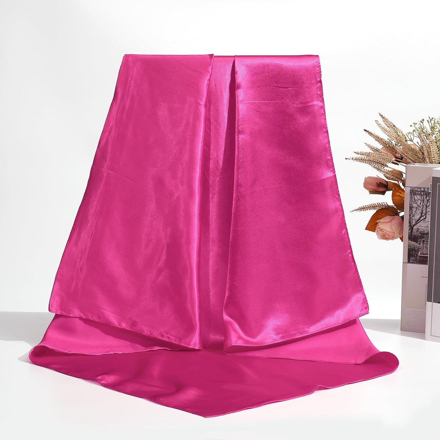 35" Large Square Satin Head Scarf - Silk Hair Scarf Square Hair Bandanas Large Scarf Sleeping Head Wraps for Women