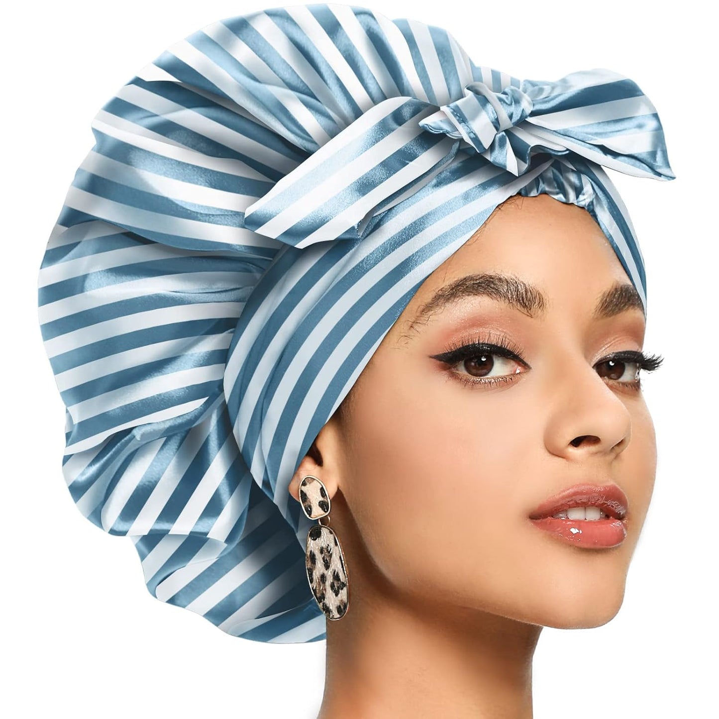 Satin Bonnet for Women, Silk Bonnet for Curly Hair, Silk Hair Bonnet for Sleeping Satin Bonnets for Black Women, Extra Large Bonnet with Tie Band