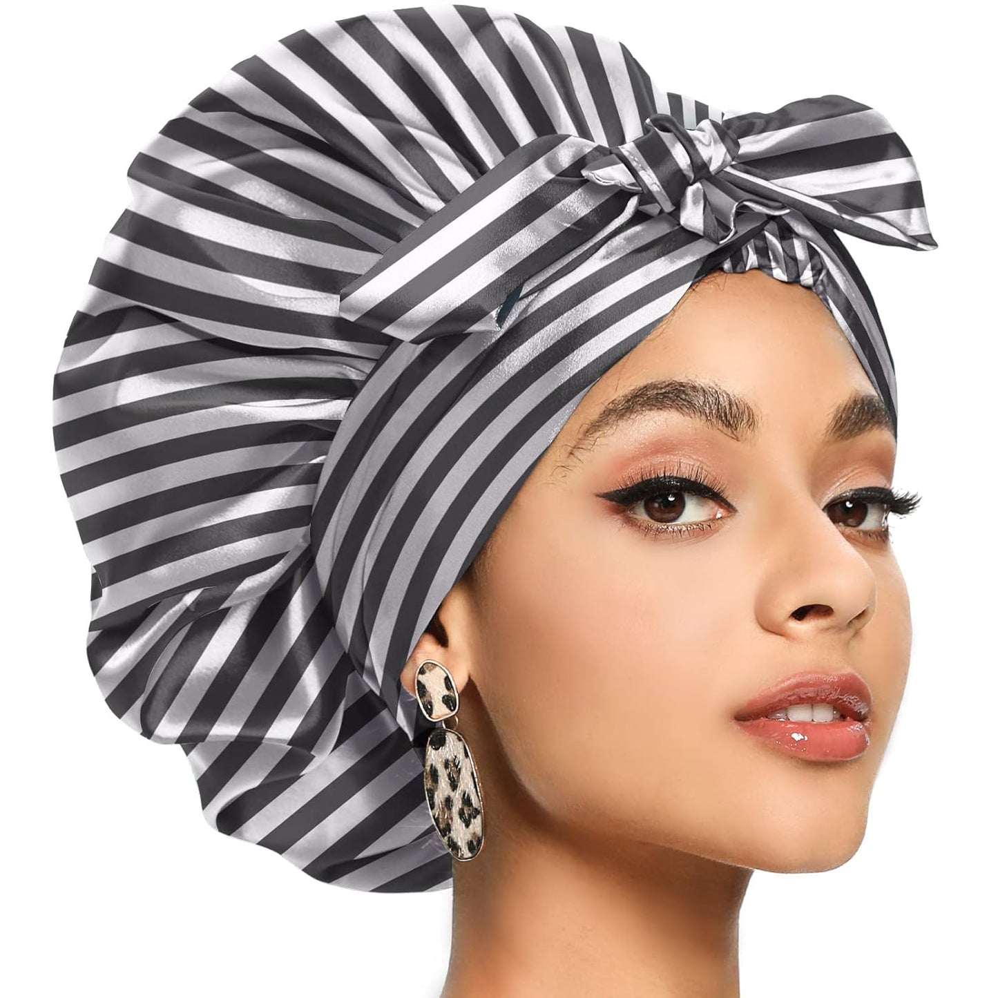 Satin Bonnet for Women, Silk Bonnet for Curly Hair, Silk Hair Bonnet for Sleeping Satin Bonnets for Black Women, Extra Large Bonnet with Tie Band