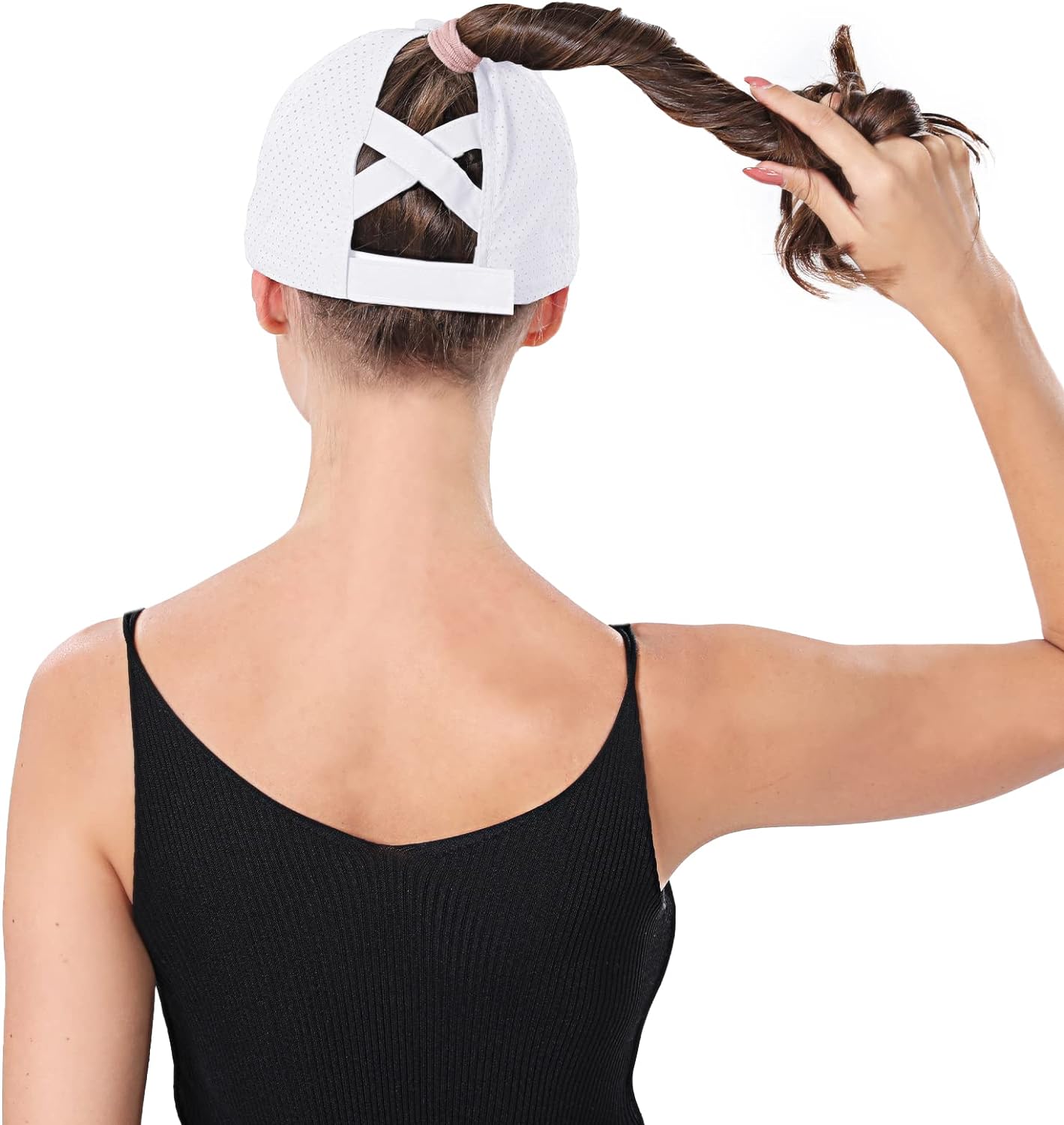 Women Ponytail Hat Criss Cross Baseball Cap Adjustable High Messy Bun Ponycap Quick Drying Mesh Sports Hat