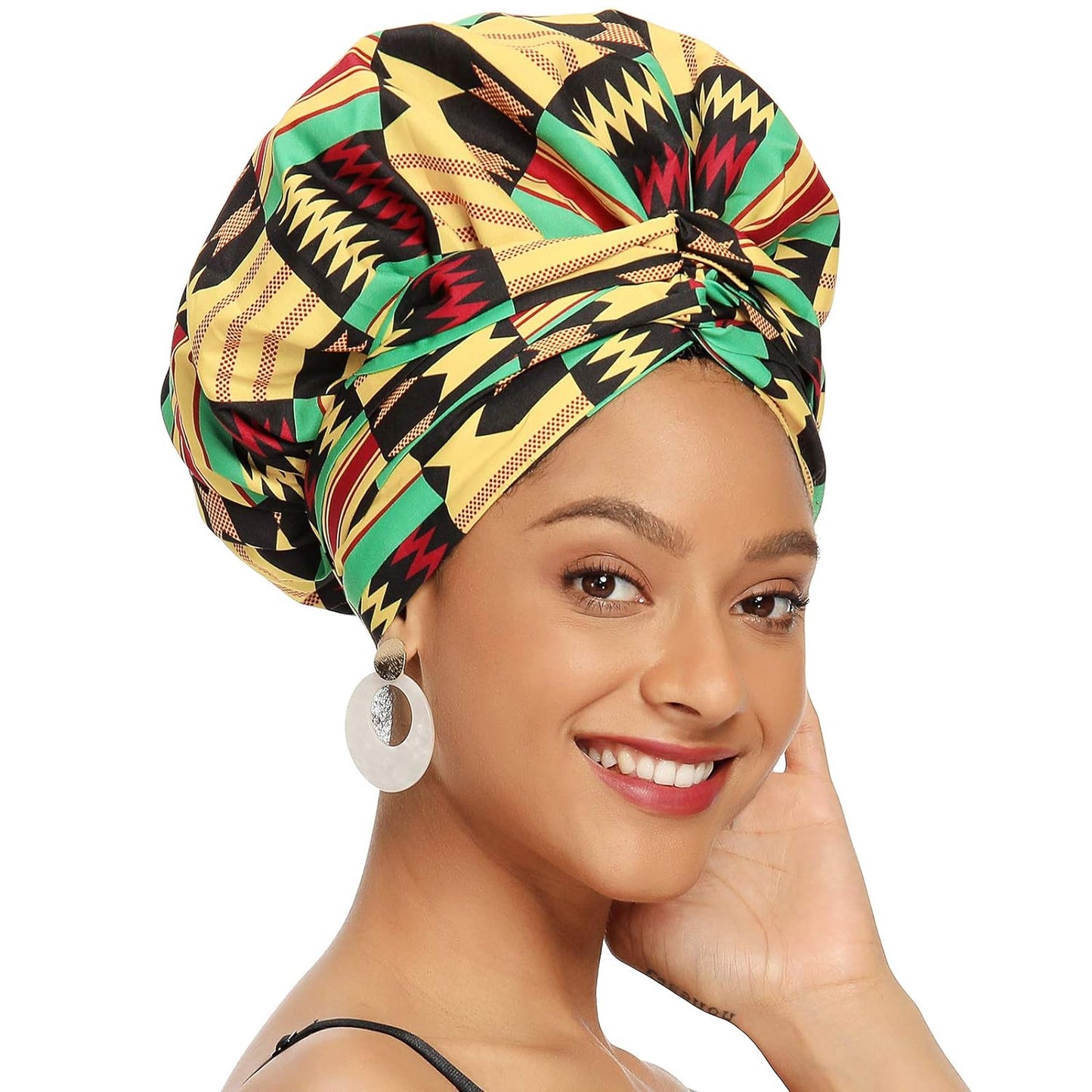 Satin Bonnet for Women, Silk Bonnet for Curly Hair, Silk Hair Bonnet for Sleeping Satin Bonnets for Black Women, Extra Large Bonnet with Tie Band